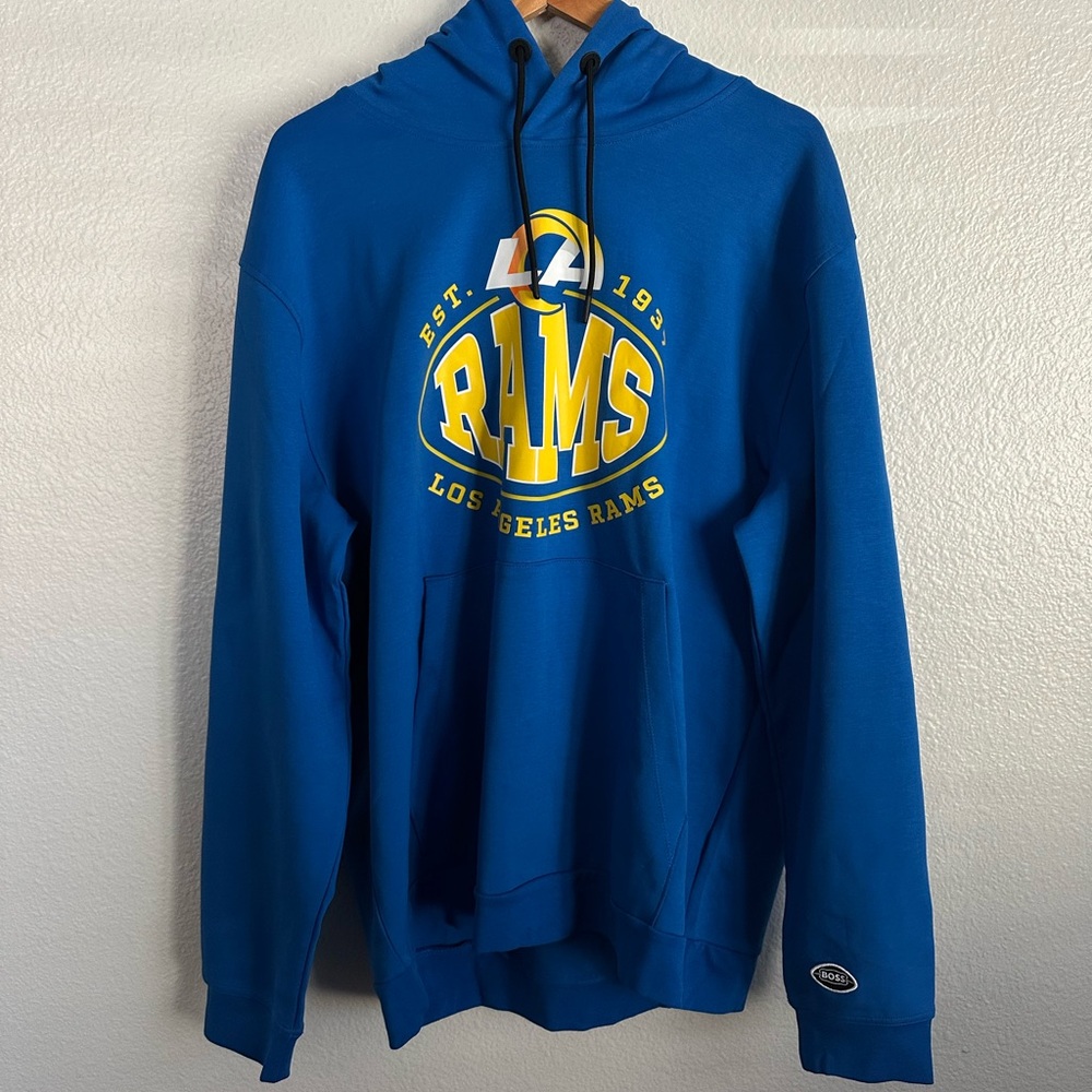 Los Angeles Rams NFL HUGO BOSS Hoodie Blue Stafford Puka Nacua Men’s Size 3XL